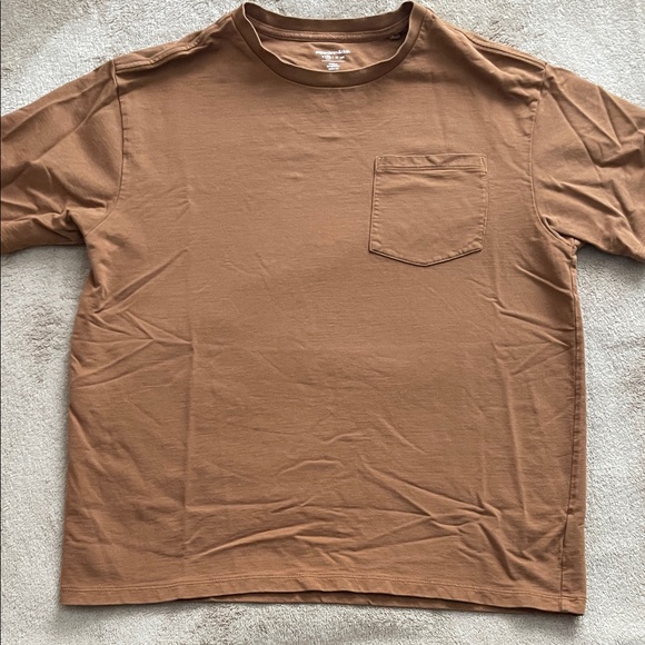 Paper Denim & Cloth Tan Crew Neck T-Shirt - Picture 1 of 6